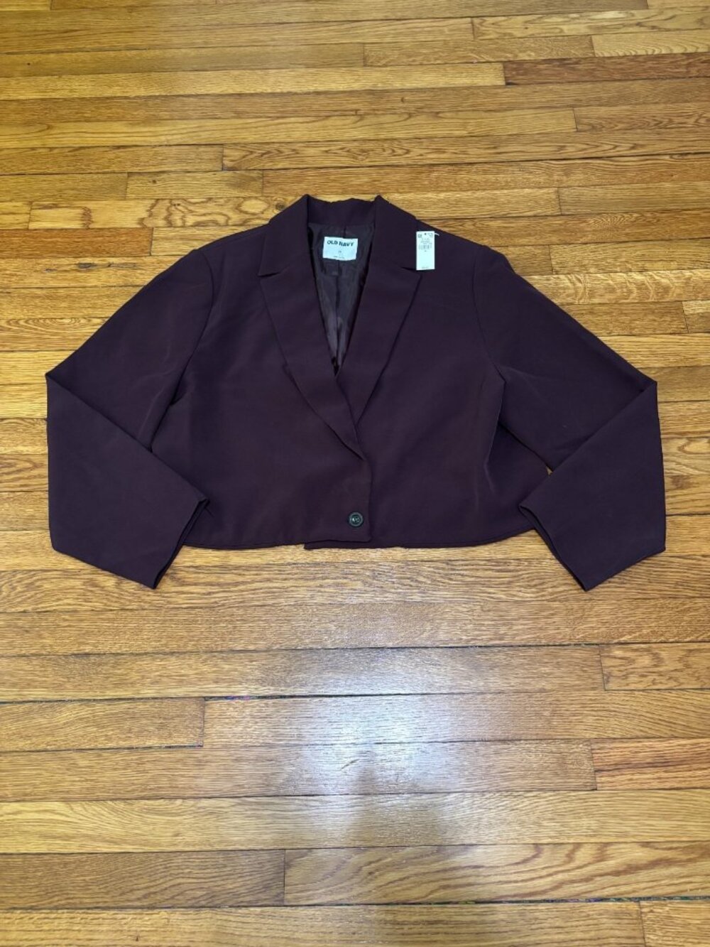 Old Navy Womens Blazer Jacket Plus Sz 2X Cropped 1 Button Career Lined NWT $50